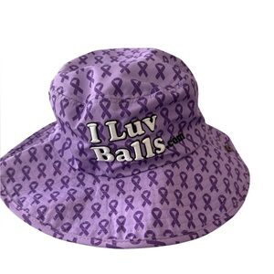 Testicular Cancer Awareness “I Luv Balls” bucket hat one size
